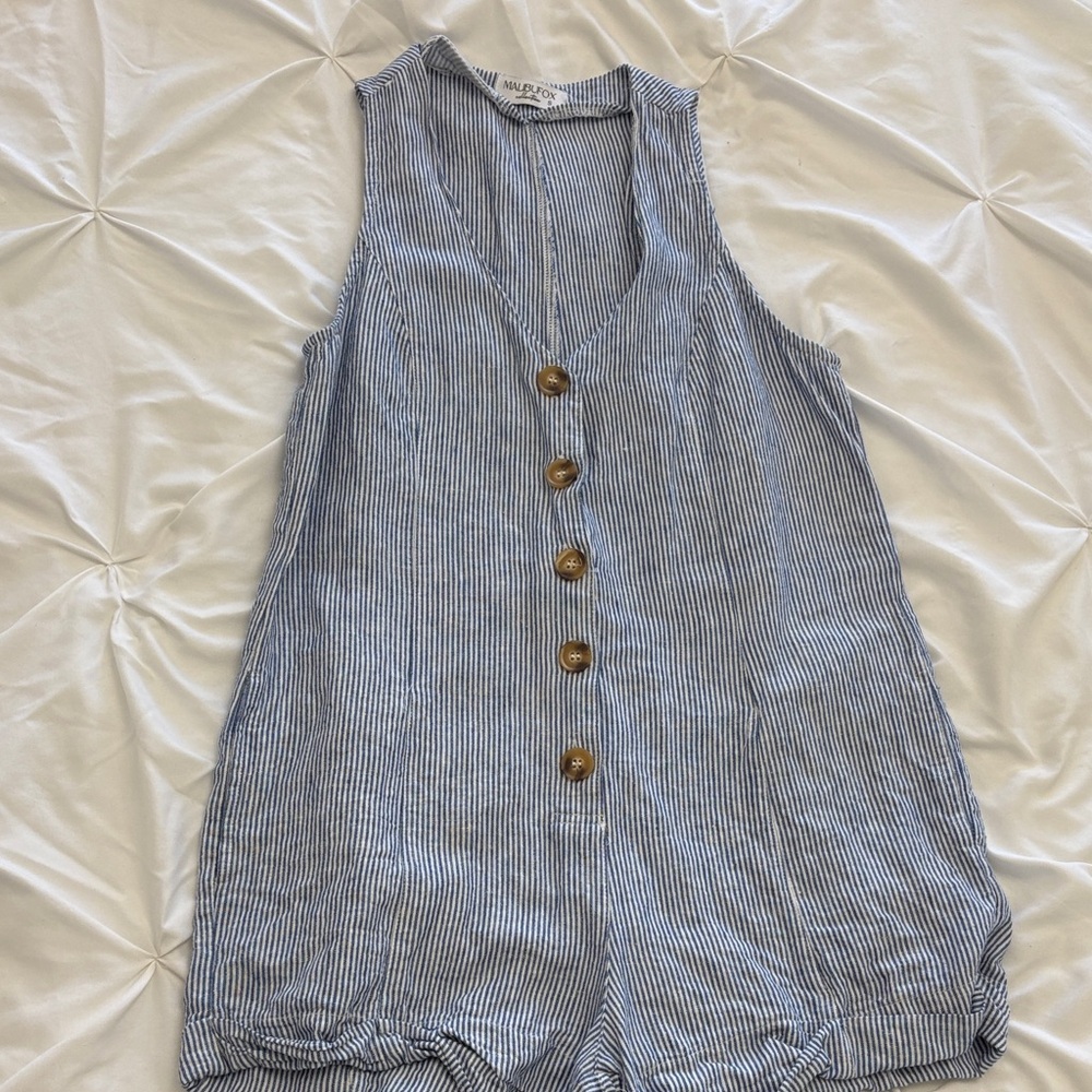 Malibu Fox Striped Sleeveless Romper